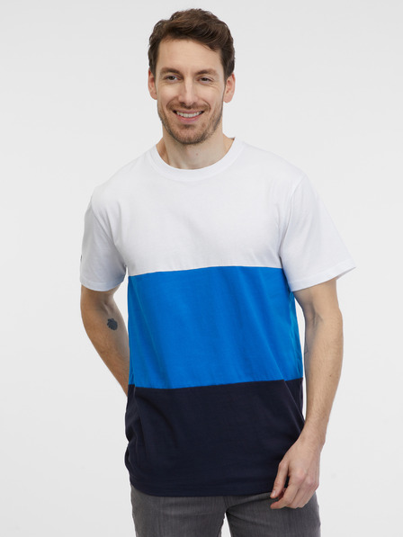Sam 73 Weißes und blaues Herren-T-Shirt SAM 73 Norman
