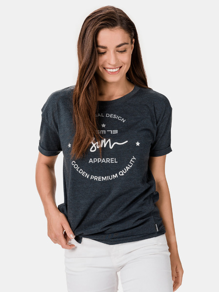 Sam 73 Dunkelgraues Damen-T-Shirt mit SAM 73 Annabel-Aufdruck