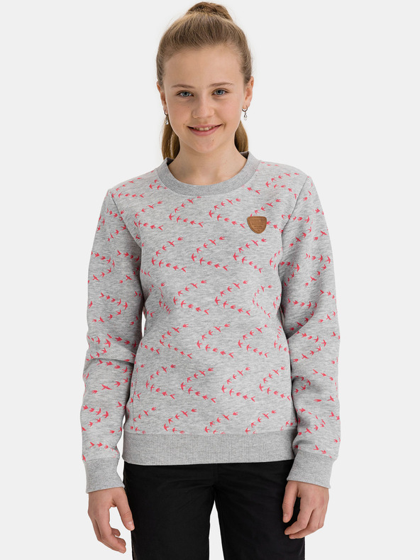 Sam 73 Hellgraues gemustertes Sweatshirt für Mädchen SAM 73