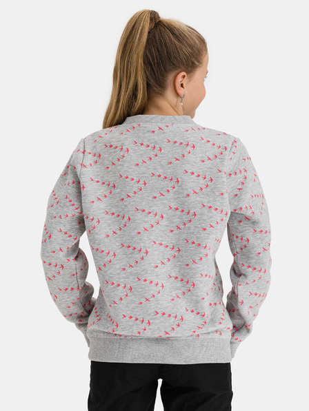Sam 73 Hellgraues gemustertes Sweatshirt für Mädchen SAM 73