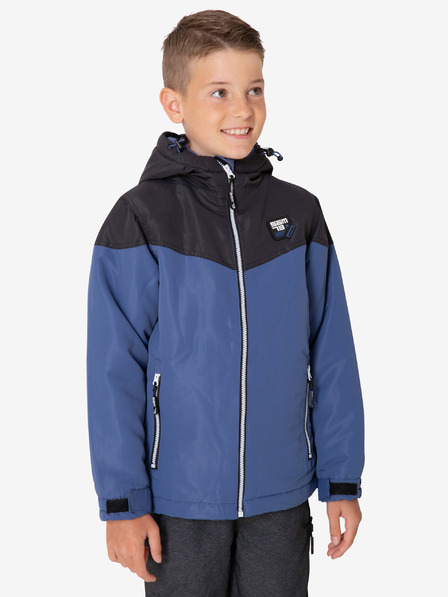 Sam 73 Schwarze und blaue Jungen-Winterjacke mit Kapuze SAM 73 Luke