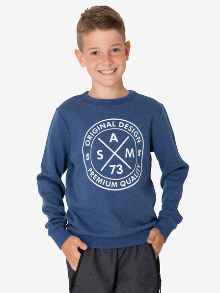 Sam 73 Dunkelblauer bedruckter Kapuzenpullover für Jungen SAM 73 Brandon