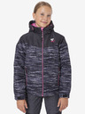 Sam 73 Rosa und schwarze gestromte Winterjacke für Mädchen mit Kapuze SAM 73 Thia