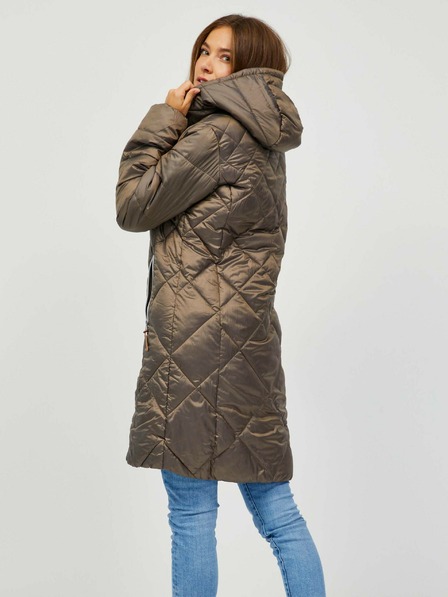 Sam 73 Braune Steppjacke mit Kapuze für Frauen Sam 73