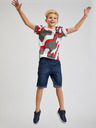 Sam 73 Graues und rotes gemustertes T-Shirt für Jungen SAM 73 Oscar