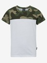 Sam 73 Weißes und khakifarbenes gemustertes T-Shirt für Jungen SAM 73 Moses