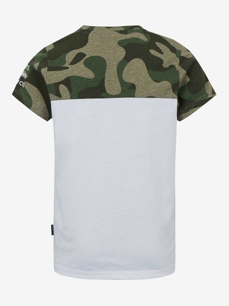 Sam 73 Weißes und khakifarbenes gemustertes T-Shirt für Jungen SAM 73 Moses