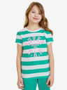 Sam 73 Weiß-grün gestreiftes Kinder-T-Shirt SAM 73 Siobhan