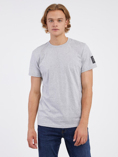 Sam 73 Hellgraues gestreiftes Herren-T-Shirt SAM 73 Freddie