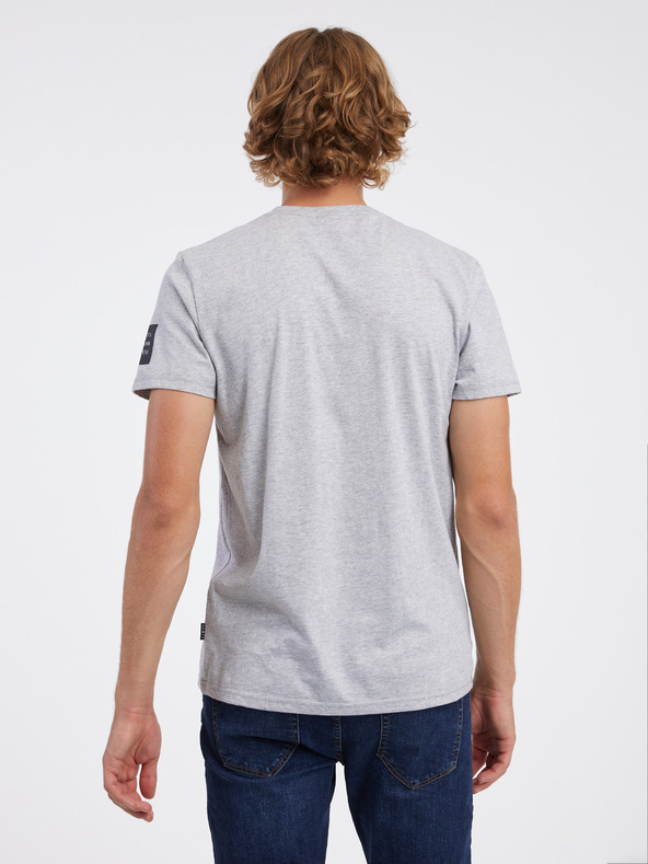 Sam 73 Hellgraues gestreiftes Herren-T-Shirt SAM 73 Freddie