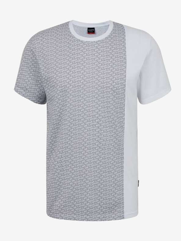 Sam 73 Hellgraues gemustertes Herren-T-Shirt SAM 73 Paul