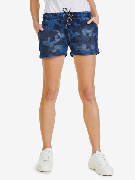 Sam 73 Dunkelblaue gemusterte Shorts für Damen SAM 73 Tamara