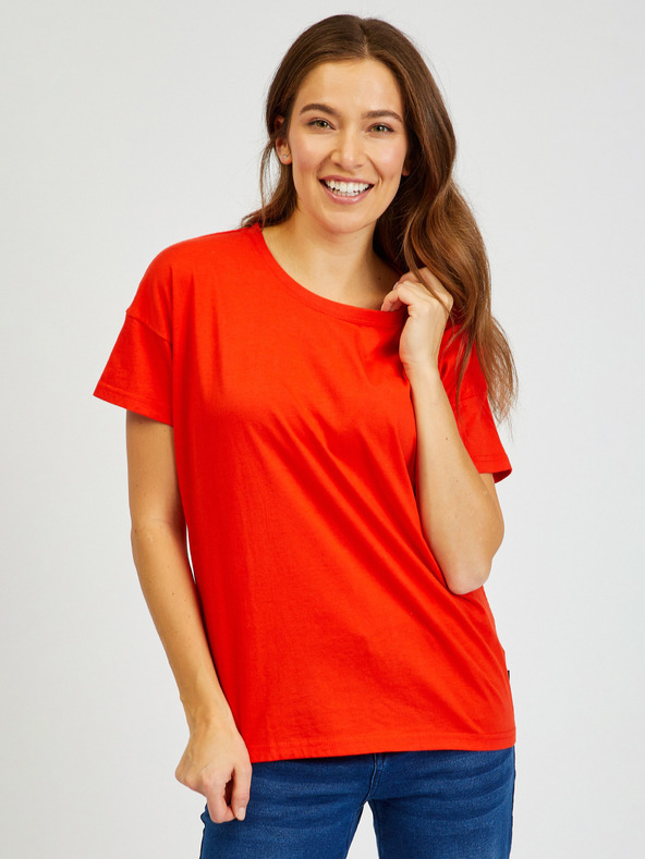 Sam 73 Rotes Damen-Basic-T-Shirt SAM 73 Halle