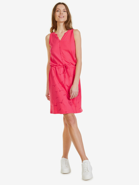Sam 73 Dunkelrosa Gemustertes Kurzes Kleid für Damen SAM 73 Blanche