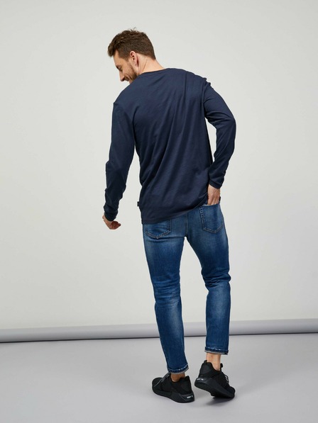 Sam 73 Dunkelblaues Herren-Langarm-T-Shirt SAM 73 Mindart