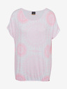 Sam 73 Weißes und rosa gemustertes Damen-T-Shirt SAM73 Taurus