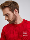 Sam 73 Rotes Herren-T-Shirt SAM73 Sculptor gemustert