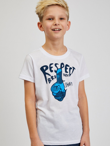 Sam 73 Weißes bedrucktes T-Shirt für Jungen SAM73 Scutum
