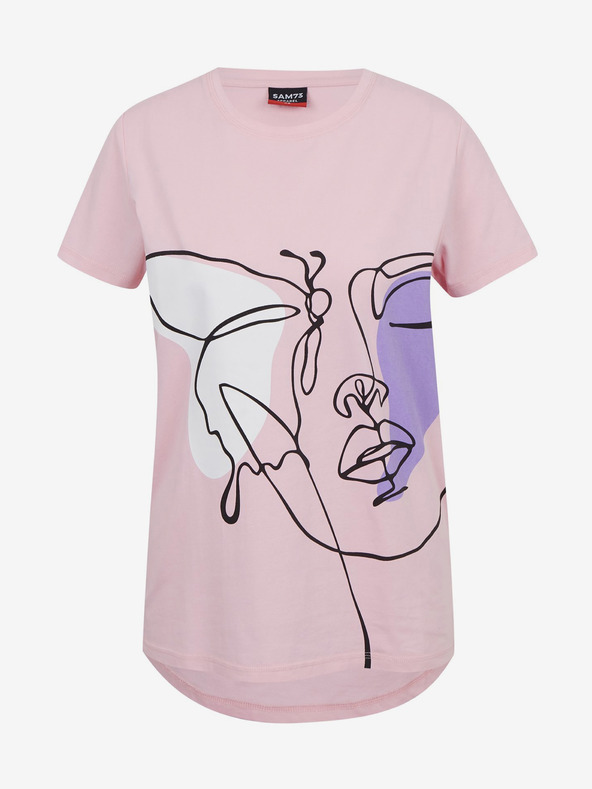 Sam 73 Rosa bedrucktes Damen-T-Shirt SAM73 Musca