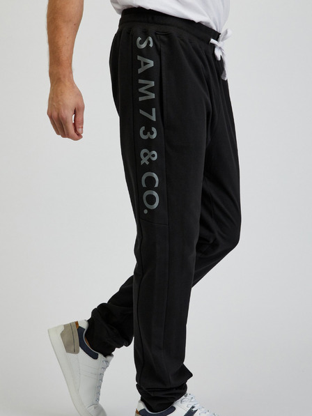 Sam 73 Schwarze Herren-Sweatpants mit SAM73 Dio