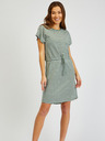 Sam 73 Grün-weiß gestreiftes Damenkleid mit Krawatte SAM73 Sagitta