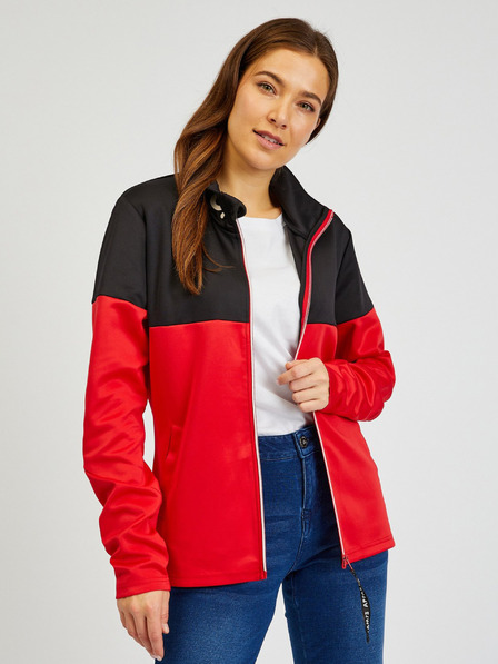 Sam 73 Schwarzes und rotes Damen-Sweatshirt mit Reißverschluss SAM73 Octans