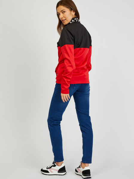 Sam 73 Schwarzes und rotes Damen-Sweatshirt mit Reißverschluss SAM73 Octans