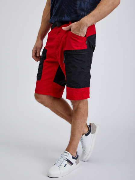 Sam 73 Schwarze und rote Herren-Shorts SAM73 Andalusit