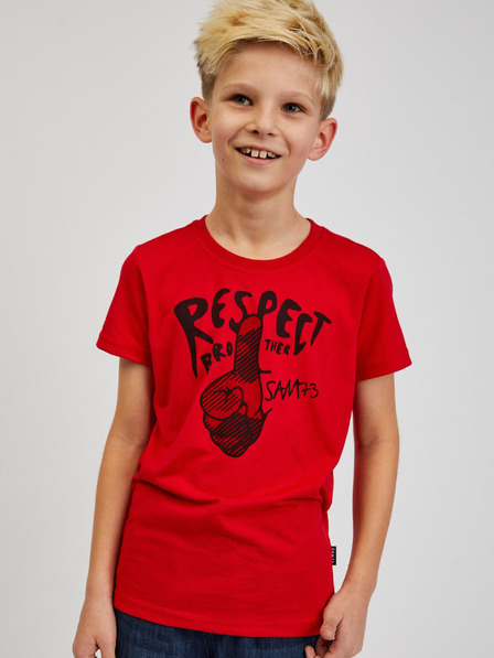 Sam 73 Rotes bedrucktes Jungen-T-Shirt SAM73 Scutum