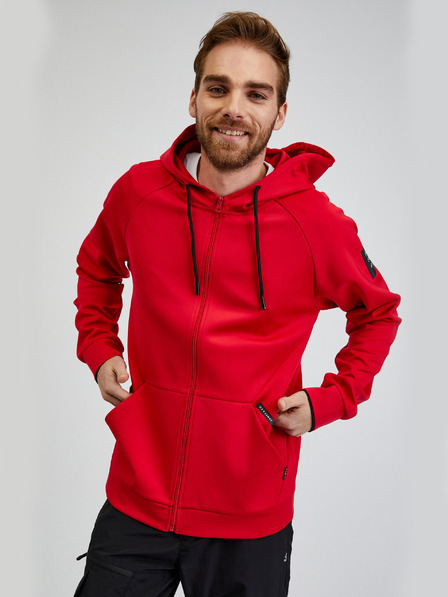 Sam 73 Rotes Herren-Sweatshirt SAM73 Beryl mit Kapuze und Reißverschluss
