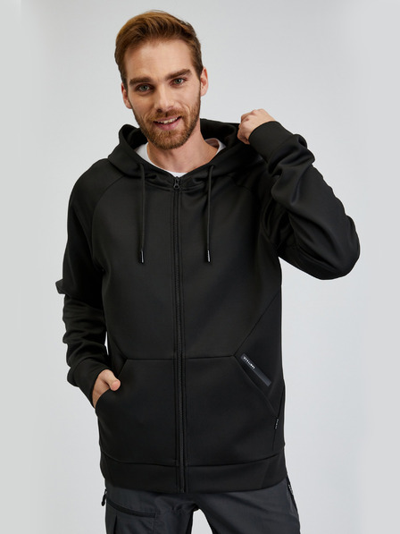 Sam 73 Schwarzes Herren-Sweatshirt mit Kapuze und Reißverschluss SAM73 Beryl