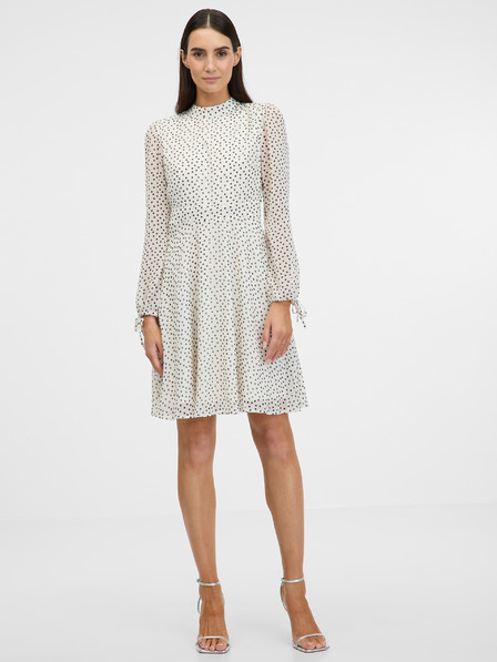 Orsay Cremefarbenes knielanges Damenkleid ORSAY