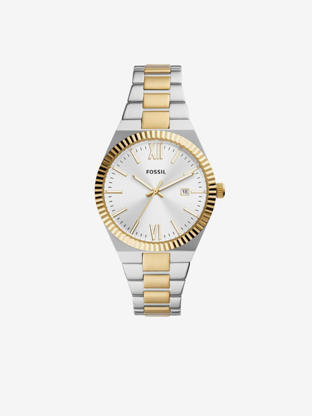 Fossil Silberne Gold Damenuhr Fossil Scarlette
