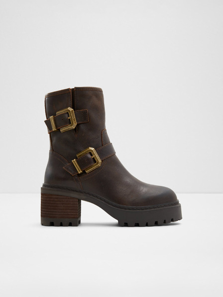 Aldo Dunkelbraune Damenstiefeletten aus Leder ALDO Palomina