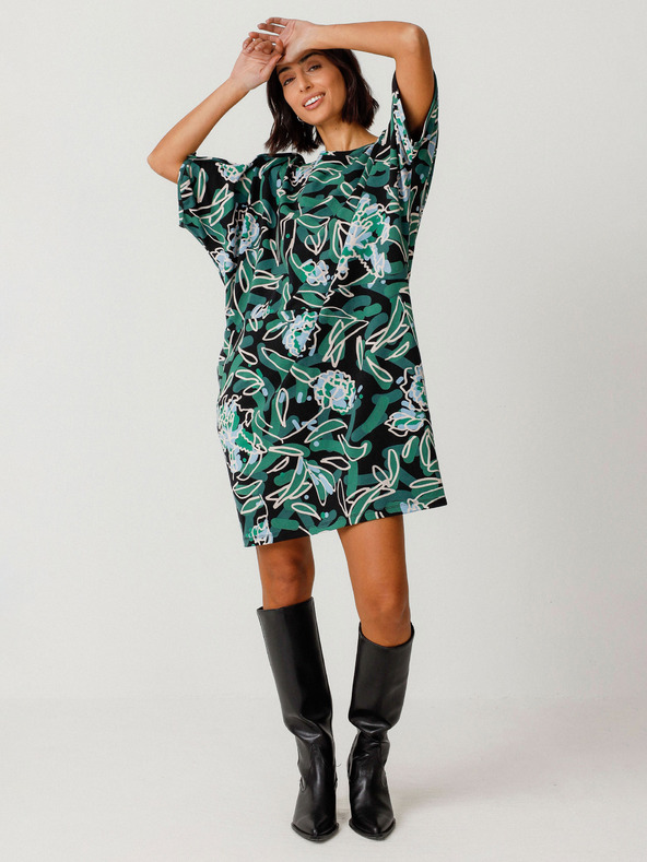 SKFK Grünes Damen Floral Kleid SKFK Vestido Geaxi