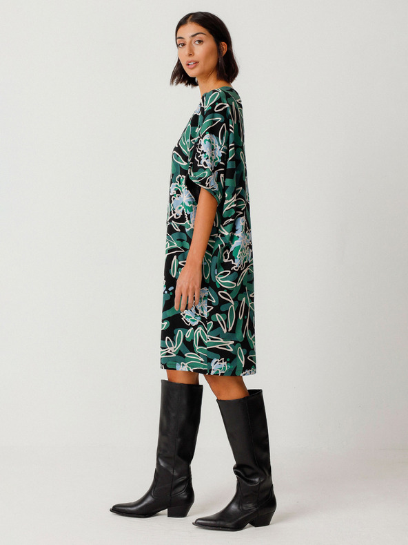 SKFK Grünes Damen Floral Kleid SKFK Vestido Geaxi