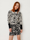 SKFK SKFK Suéter Dunixe Schwarzer und cremefarbener geblümter Pullover für Damen