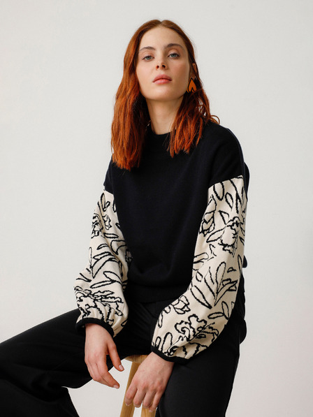 SKFK SKFK Suéter Aitza Creme und Schwarz Damen Pullover