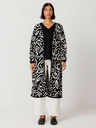SKFK SKFK Suéter Kasandra Creme und Schwarz Damen Strickjacke mit Blumenmuster