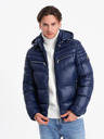 Ombre Clothing Dunkelblau Herren Stepp-Winterjacke Ombre Kleidung