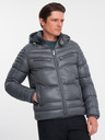 Ombre Clothing Graue Herren Stepp-Winterjacke Ombre Kleidung