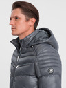 Ombre Clothing Graue Herren Stepp-Winterjacke Ombre Kleidung