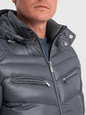 Ombre Clothing Graue Herren Stepp-Winterjacke Ombre Kleidung