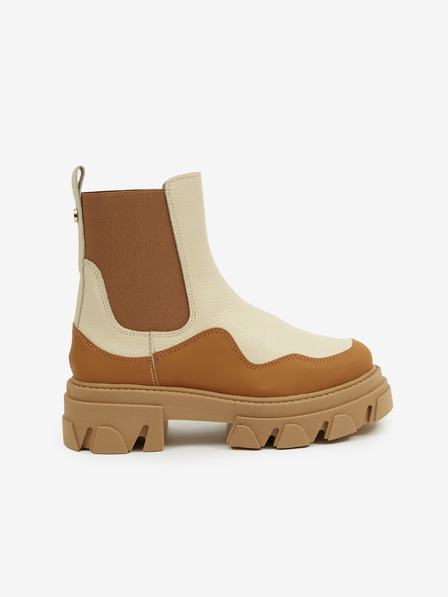 Steve Madden Braune und beige Damenstiefeletten aus Leder Steve Madden Merilyn