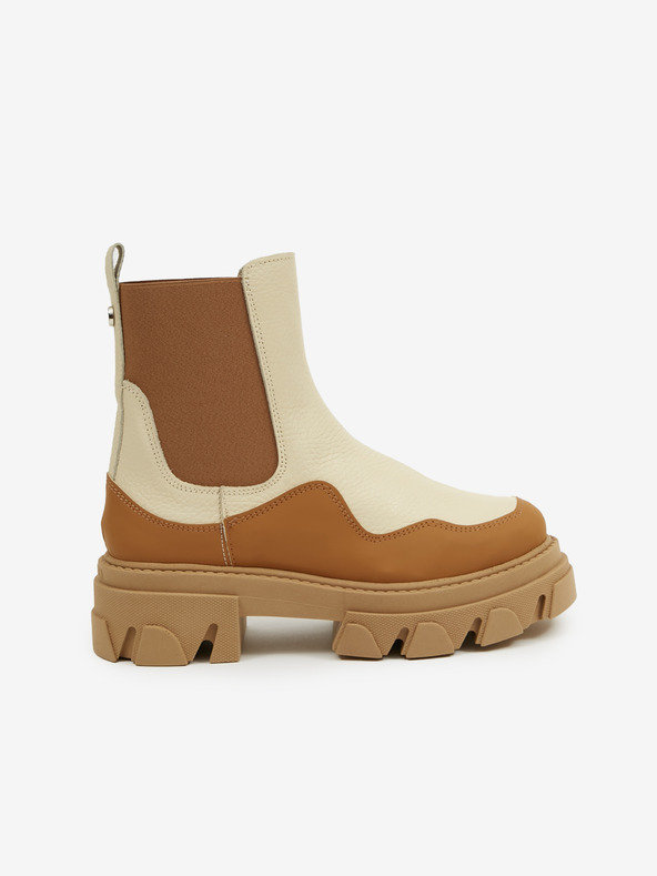 Steve Madden Braune und beige Damenstiefeletten aus Leder Steve Madden Merilyn