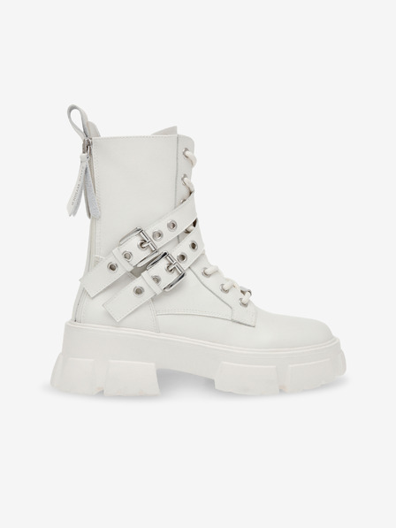 Steve Madden Weiße Damen Lederstiefeletten Steve Madden Traction Bootie