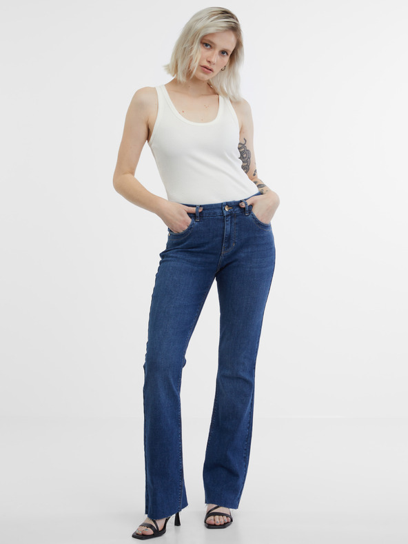 Orsay Dunkelblaue Damen-Bootcut-Jeans ORSAY