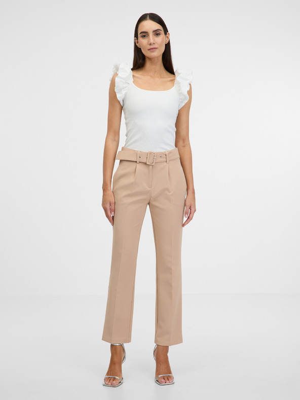 Orsay Cremefarbenes Kurzarm-T-Shirt für Frauen ORSAY