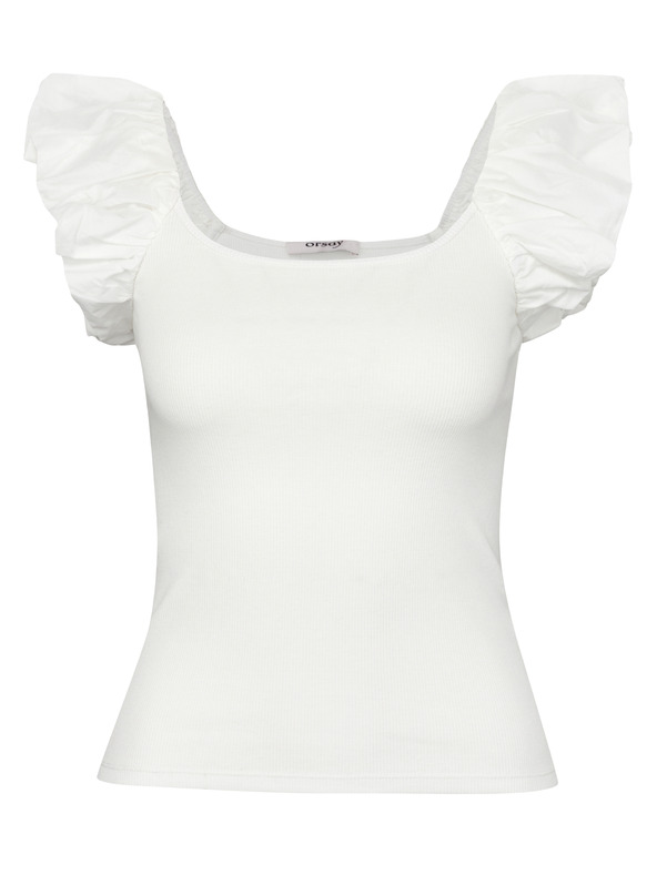 Orsay Cremefarbenes Kurzarm-T-Shirt für Frauen ORSAY