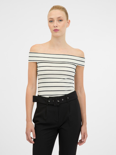 Orsay Weiß-schwarzes Damen-Kurzarm-T-Shirt ORSAY